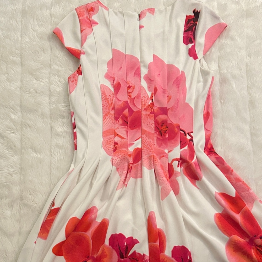 Calvin Klein Floral Midi Dress - White and Pink - Picture 3 of 3
